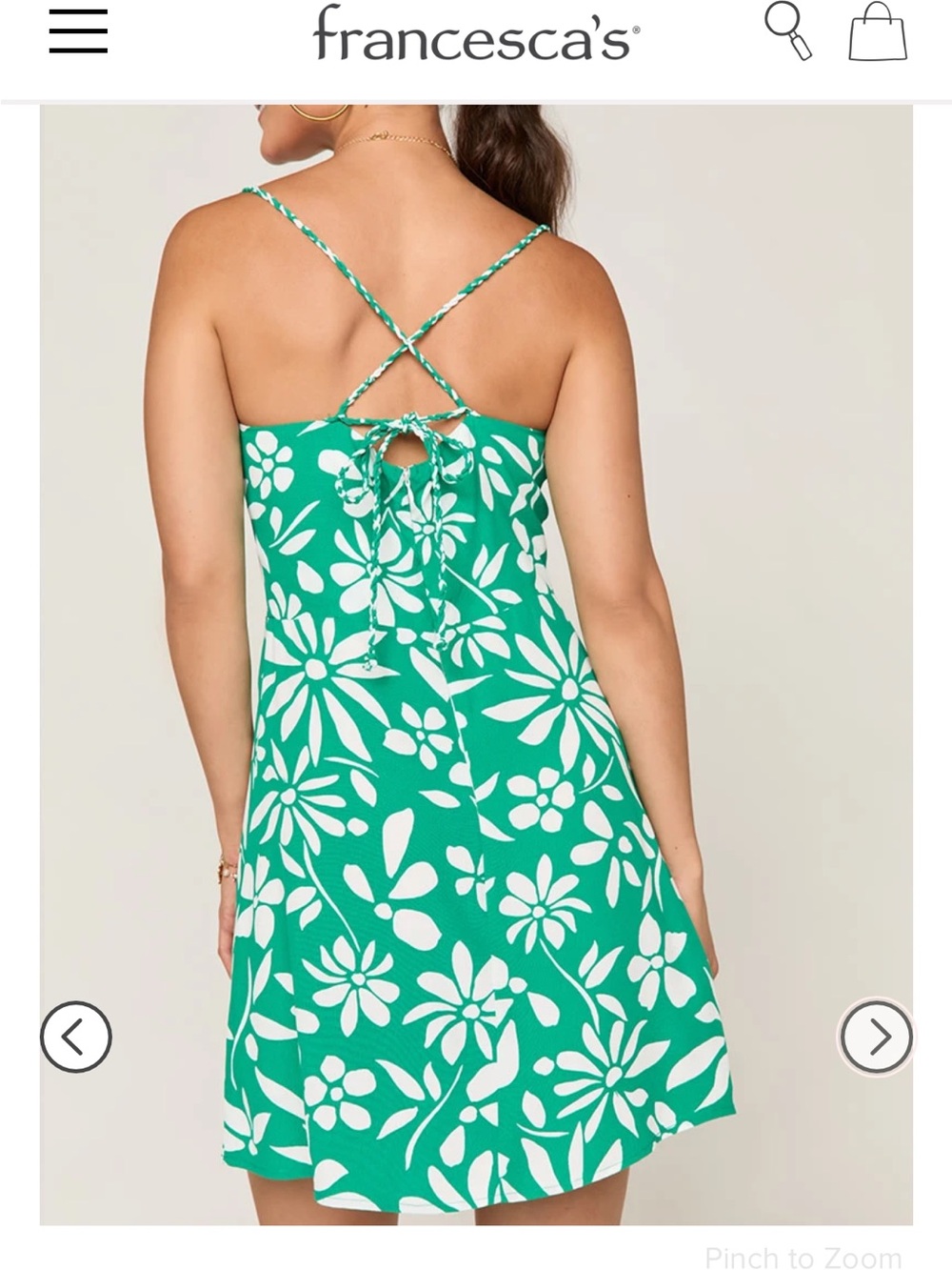 Francesca's Collections Teal and White Floral Slip Dress